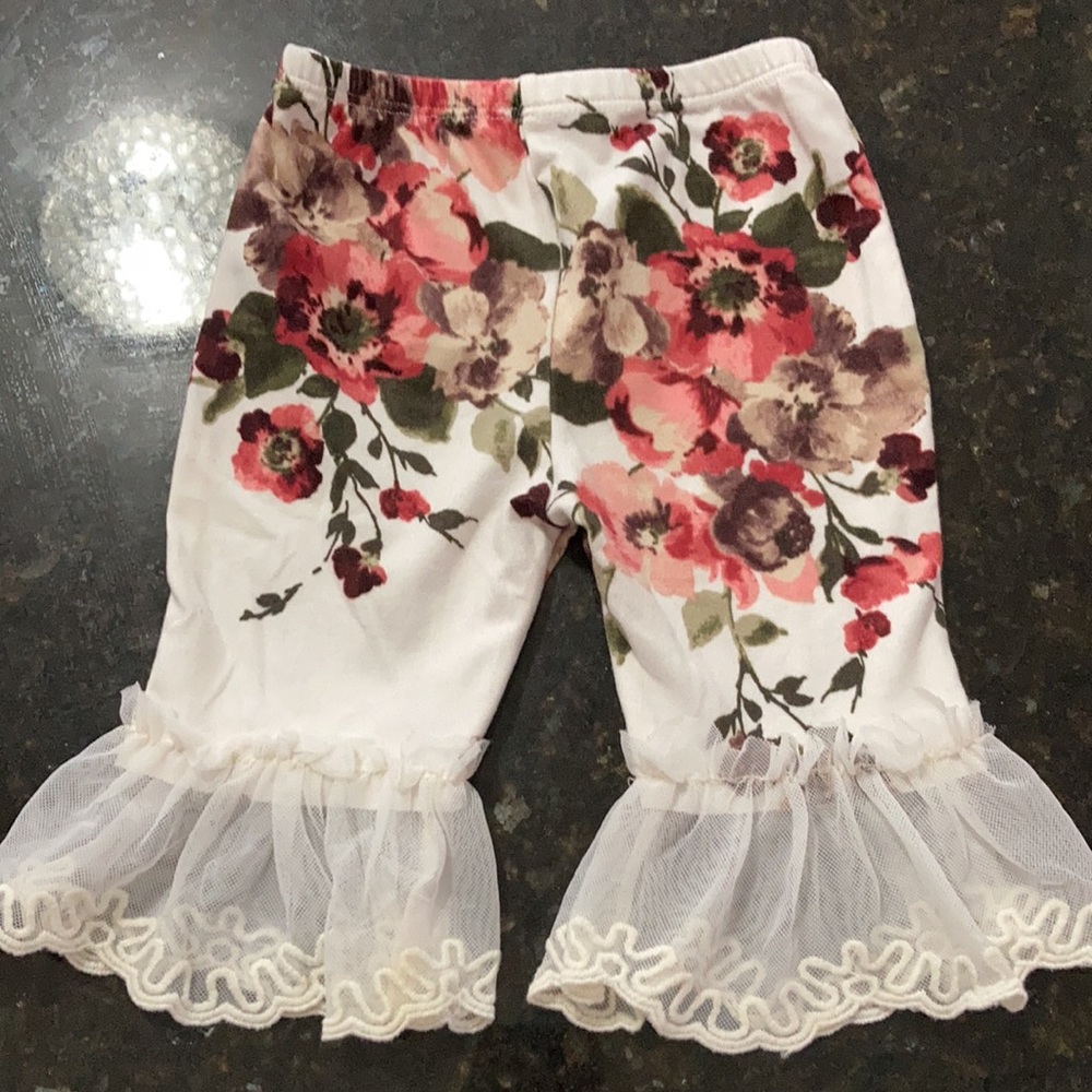 Floral Lace-Trim Kids Matching Set in White and Pink - Picture 3 of 7
